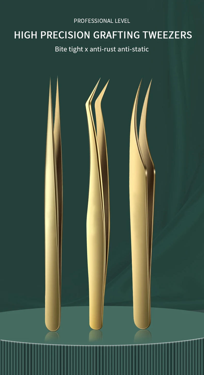 Description Picture 2 of item1pcs Anti-static Straight Eyelash Extension Tweezers Industrial Precision Curved Straight Lash Eyebrow Tweezers Makeup Tools