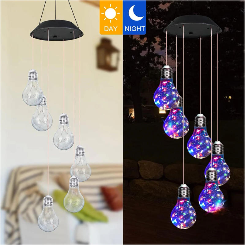 Description Picture 6 of item30LED & Copper Wire Garden Hanging Lamp Waterproof Solar Powered Wind Chimes Solar Windbell Light for Women Grandma Mom Birthday