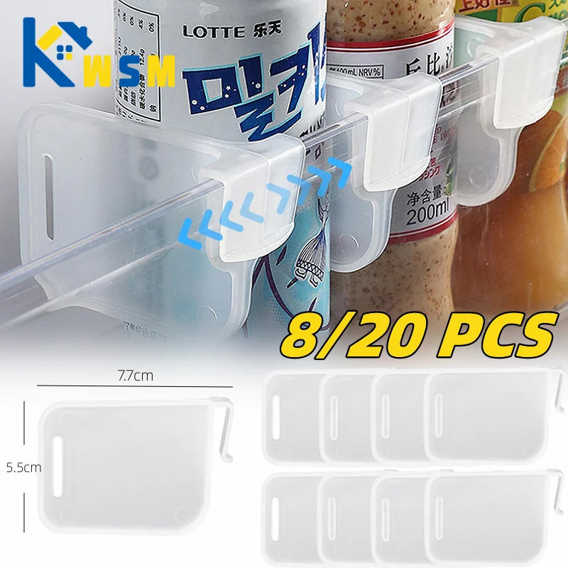 Description Picture 2 of item20 Pieces Fridge Organizer Storage Organization Divider Plastic Storage Divider Plywood Kitchen Bottle and Jar Rack Organizer