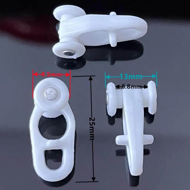 Description Picture 2 of item10PCS plastic slide rail wheel curtain straight rail curved rail roller hook and loop window decoration hardware accessories