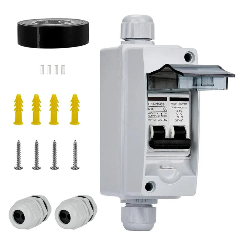 Description Picture 2 of itemCircuit Breaker 15 63A IP65 Waterproof Circuit Breaker 2-Pin DC 12V-400V Isolator Switch Joint Cap Expansion Pipe Solar Panels