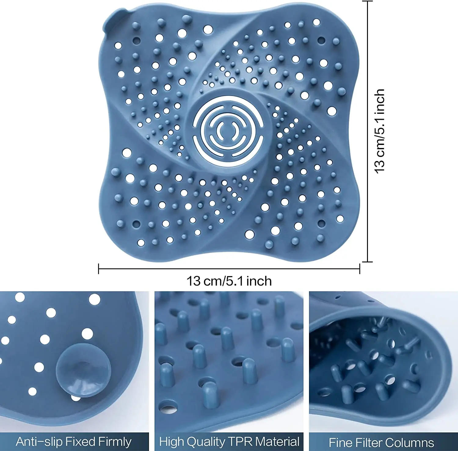 Description Picture 2 of itemHair Filter Sink Anti-blocking Hair Catcher Bathtub Shower Floor Hair Drain Stopper Silicone Drain Cover Bathroom Accessories