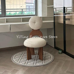 Designer Nordic Dining Chair Makeup High Back Bedroom Dining Chair Vintage Solid Wood Sillas De Comedor Home Furniture