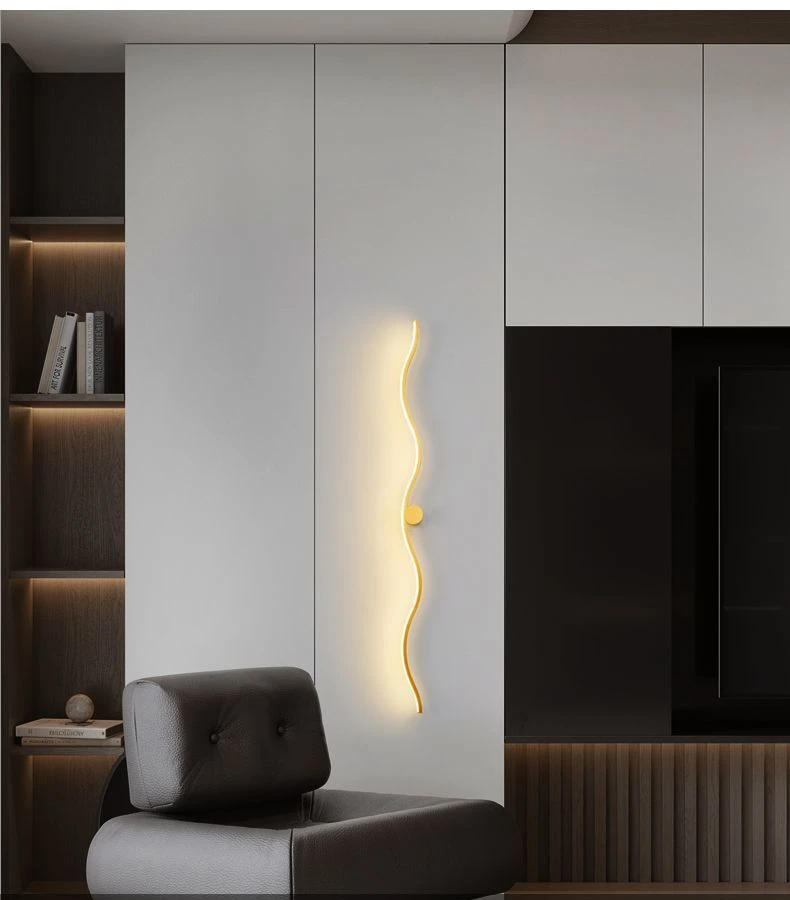 Description Picture 5 of itemArt Wall Lamp Installation Minimalist Long Strip Simple Living Bedroom Modern Lamp TV Background Wall Grille LED Wall Light