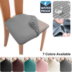 Spandex Jacquard Chair Cushion Cover Dining Room Upholstered Cushion Solid Chair Seat Cover Without Backrest Furniture Protector