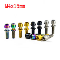 1Pcs Titanium Ti Bolt M4x15mm Taper Head With Washers Titanium Screws For Ritchey C260 Bicycle Stem