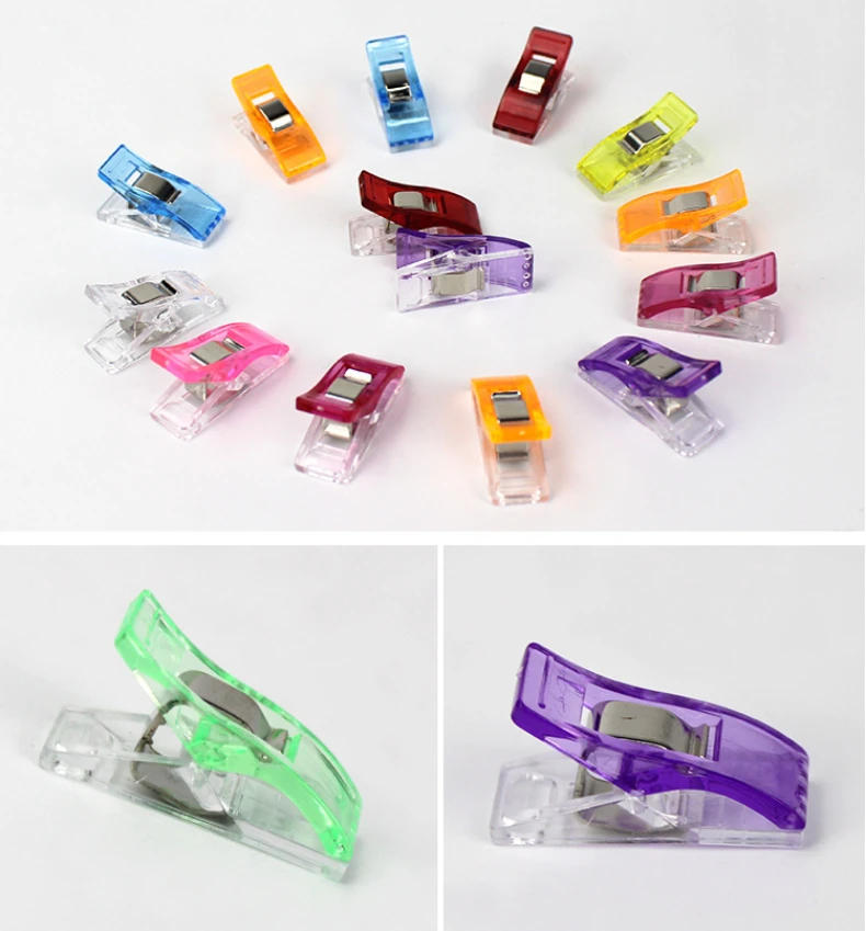 Description Picture 6 of item10/20/50 PCS Garment Clips Multipurpose Sewing Clips Colorful Clothing Pin Positioning Patchwork Knitting Clamps Sewing Tools