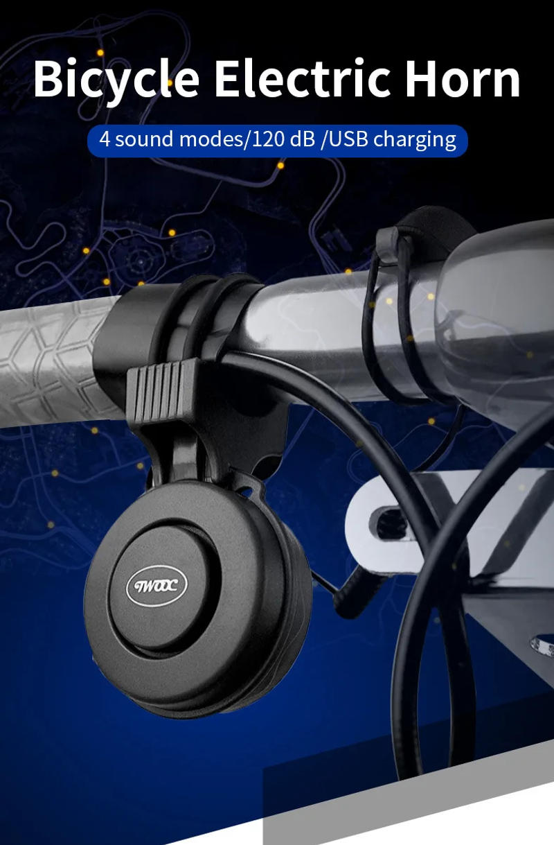 Description Picture 2 of itemBike Bell Charging Speaker USB Recharged Mini Bicycle Horn 4 Modes Bike Ring Bell bicycle Accessories for Electric Scooter Parts