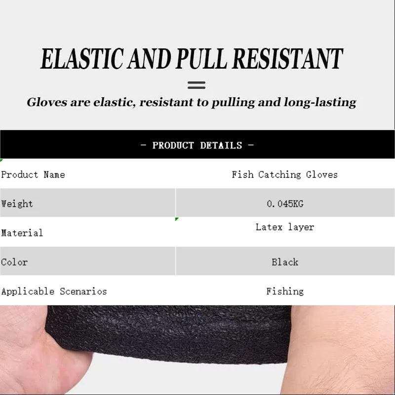 Description Picture 4 of itemFishing Catching Gloves Magnet Release Anti-slip Protect Hand From Puncture Scrapes Waterproof Fishing Gloves