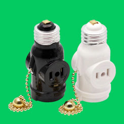 ZE-26    NEMA 1-15P Plug  Lamp Bases Socket with  pull chain switch