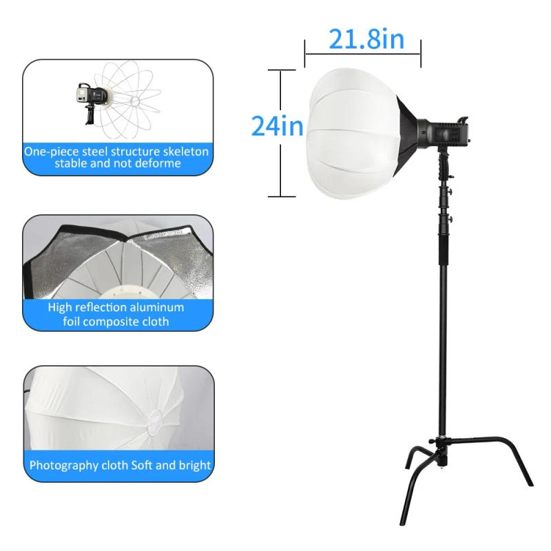 Description Picture 6 of itemSoftbox 65cm Globe Lantern Bowens Elinchrom Mount Quick Ball Diffuser Ring Soft Light Modifier for Film-Making Video Shoot Flash