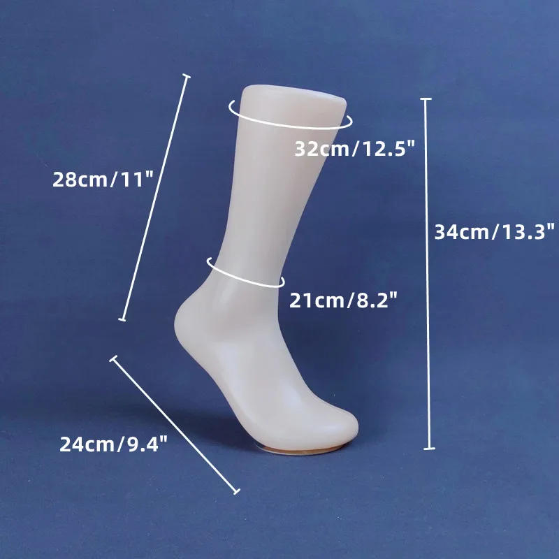Description Picture 2 of itemWhite Skin Plastic Man and Women Foot Mannequin Magnet Standing Foot Model Shoes Socks Display Props