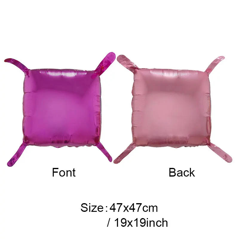 Description Picture 3 of item25/35Pcs Square Foil Balloons Wall Double Sided Metal Gold Hot Pink Square Balloon Backdrop for Birthday Baby Shower Wedding Dec