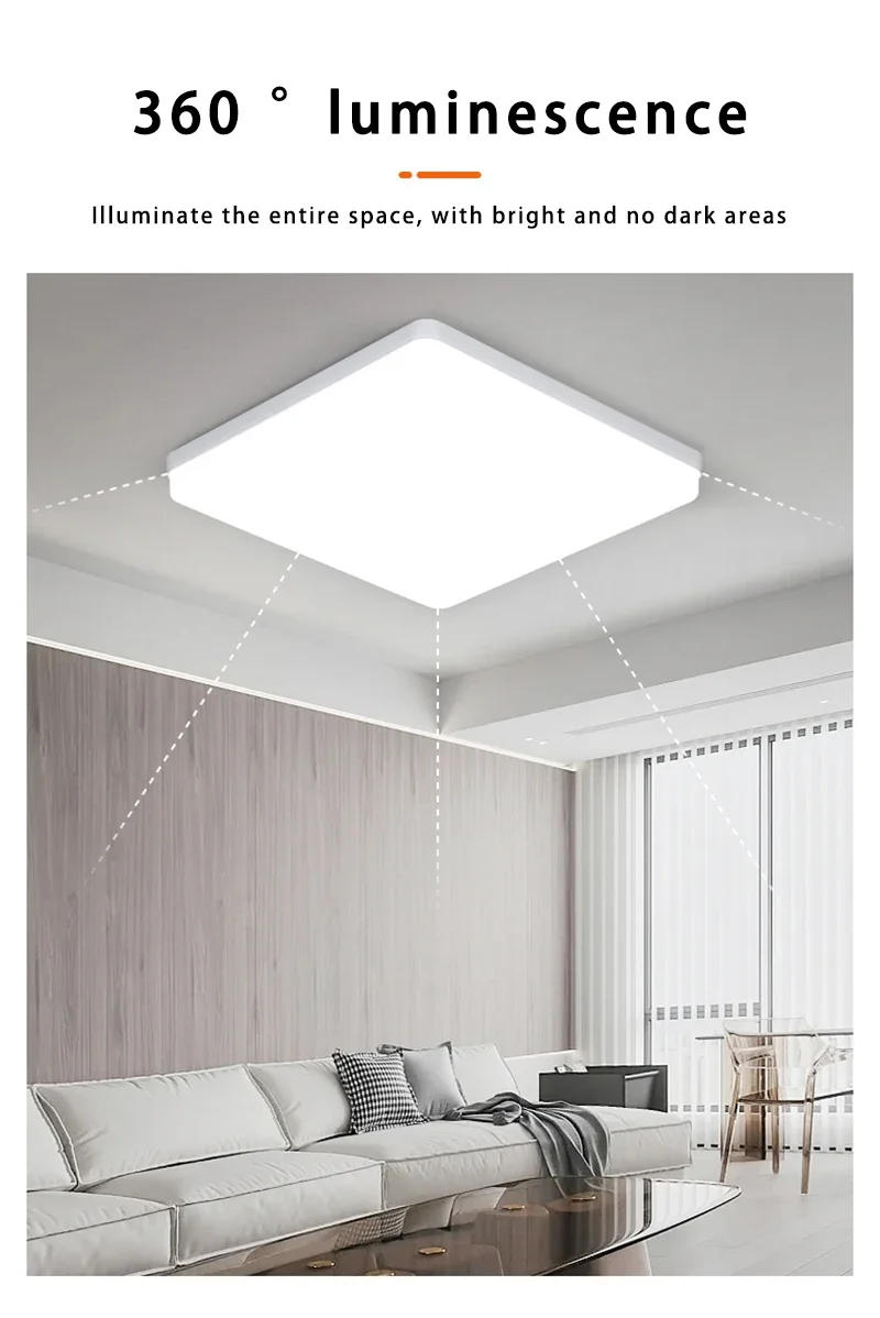 Description Picture 5 of itemLED Ceiling Light Square Energy-saving Home Light 48W36W24W18W 85-265V Living Room Bedroom Dining Room Indoor Lighting