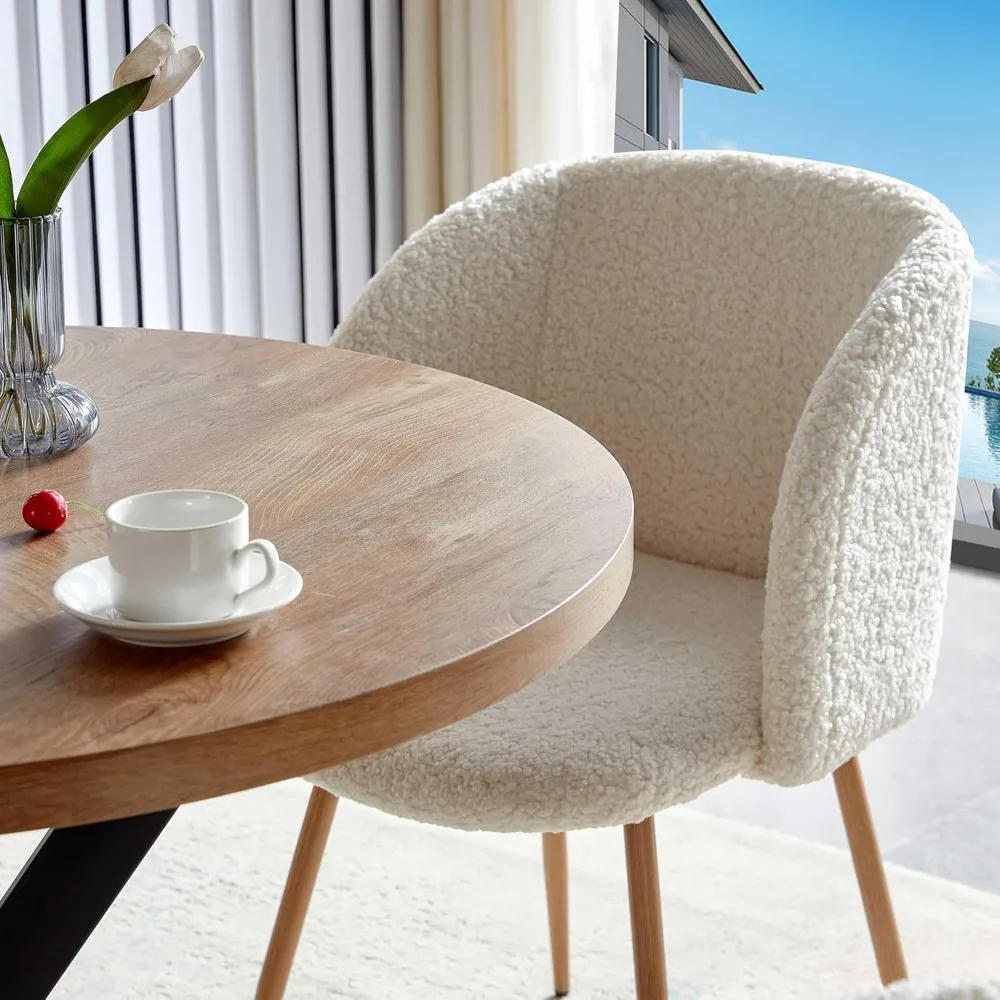 Description Picture 3 of item3 Pieces 37-Inch Round Dining Table and Upholstered Chairs for Two Person, MDF Table-top