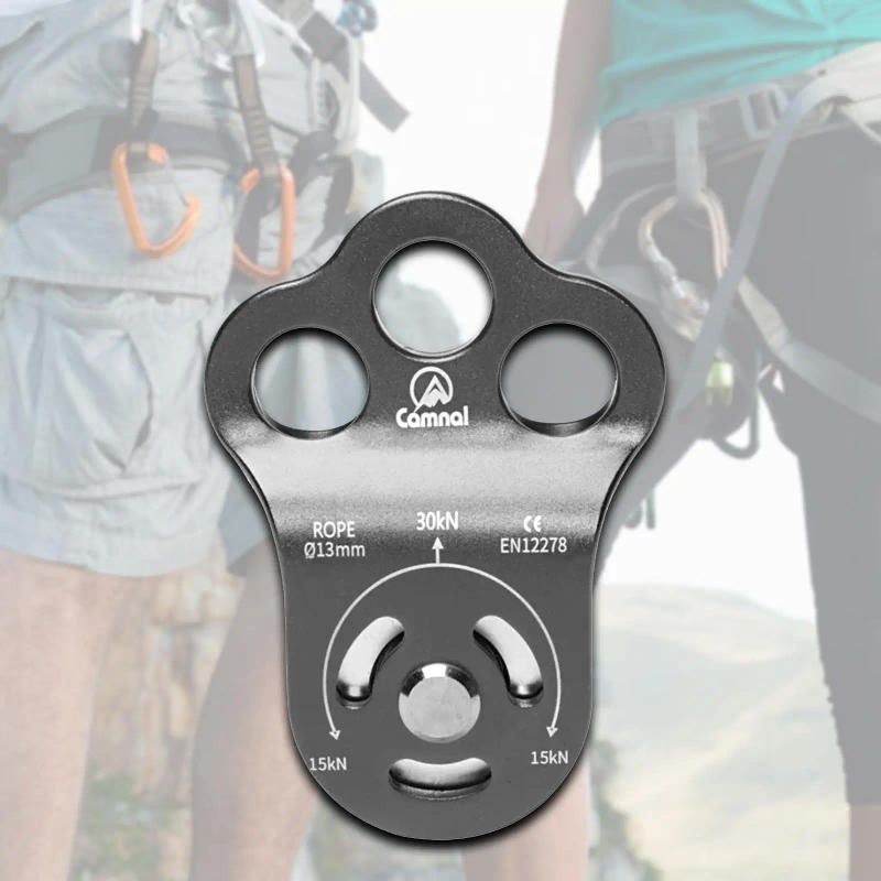 Description Picture 5 of itemRock Climbing Pulley Rope Pulley Three Holes 30kN Aluminum Lifting Pulley for Tree Rigging Caving Outdoor Camping Accessories