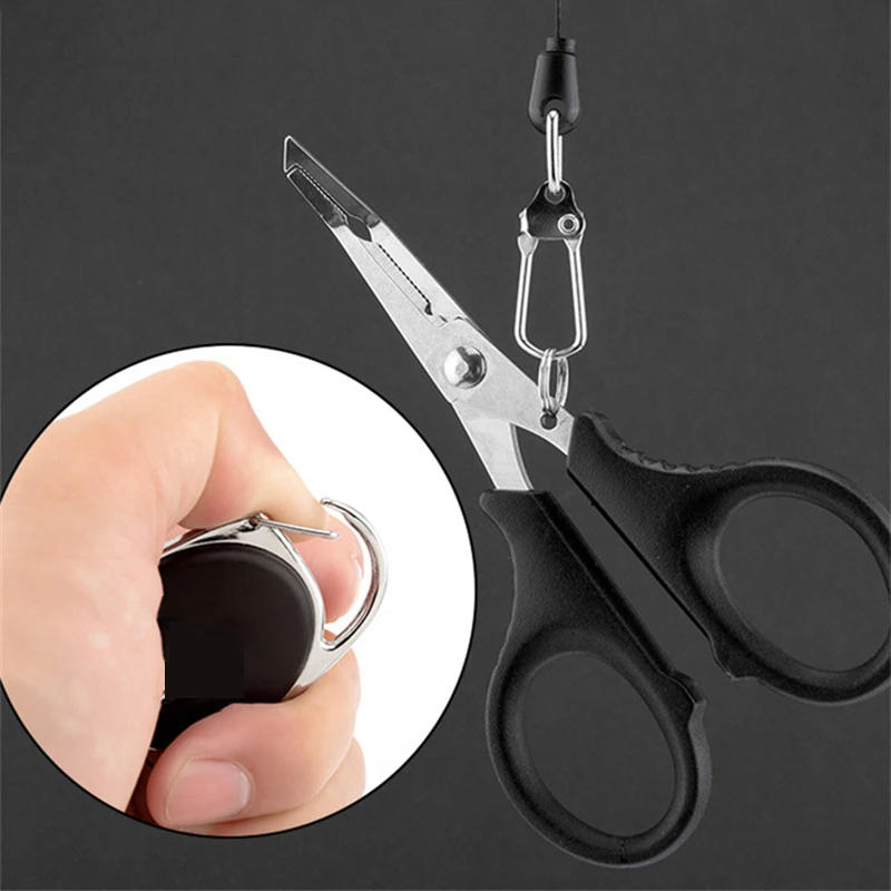 Description Picture 5 of itemNew Curved Nose Pliers Stainless Steel Scissors Portable Pliers Multifunctional Lost Line Raft Fishing Tools Fishing Supplies