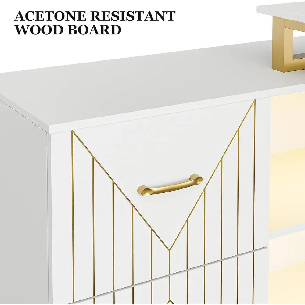 Description Picture 6 of itemManicure Table for Nail Tech with Wrist Cushion, Corner Nail Desk with 2 Drawers and 2 Shelves, Beauty Salon Nail Supplies Decor