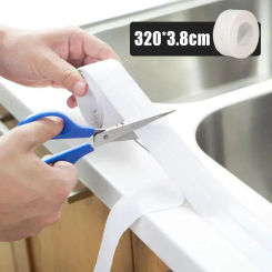 1m/3.2m*3.8cm PVC Waterproof Sealing Tape for Bathroom Kitchen Sink, Shower, Bathtub and Toilet - Self Adhesive Wall Stickers