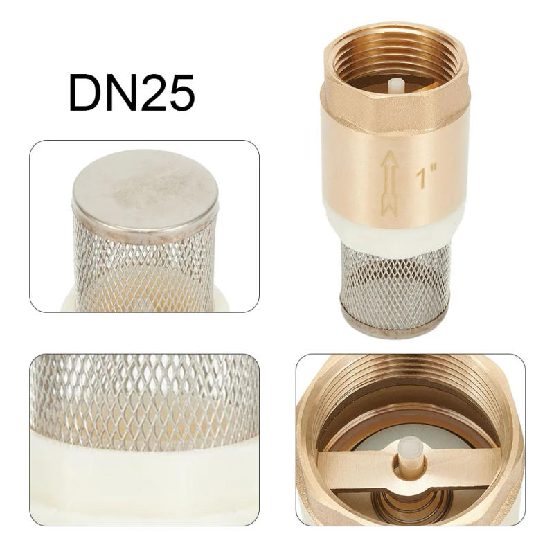 Description Picture 5 of itemBrass Foot Internal Thread Valve DN25 Check Stainless Steel Suction Basket With Steel Strainer Filter For Water Pump