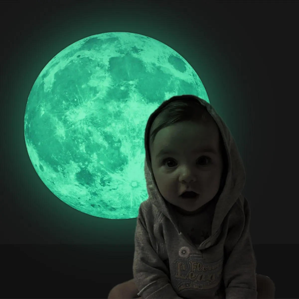 Description Picture 5 of itemLuminous Stickers At Night Glow In The Dark Wall Stickers Room Decor Glow In The Dark Moon Star for Ceiling Kids' Bedroom Decor