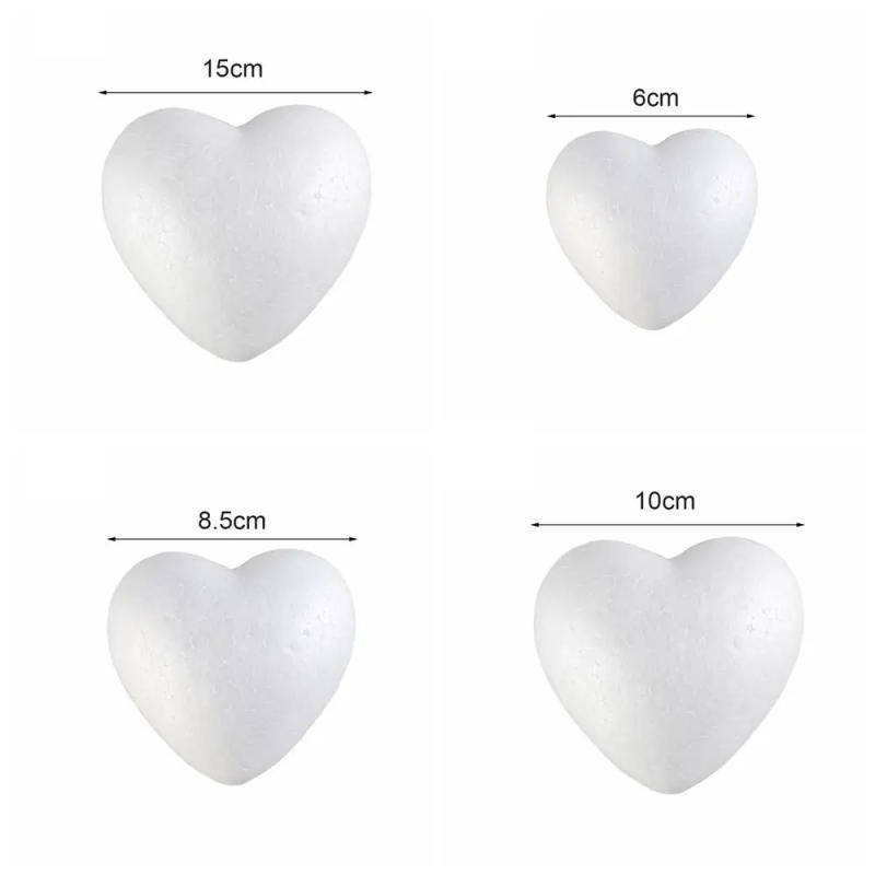 Description Picture 2 of itemNew Heart Foam Mould White Craft Balls Styrofoam Modelling Polystyrene Wedding Decor DIY Ball Toy Party Decoration 6/8.5/10/15cm