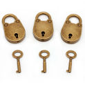 Vintage Old Antique Mini Archaize Padlocks for Key Lock With for key (Lot