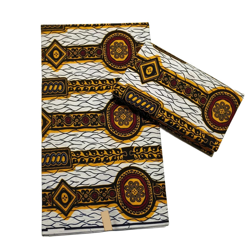 Description Picture 5 of item2023 New African Wax Fabric Veritable Wax Nigerian Ankara Block Prints Batik Fabric Dutch Pagne 100% Cotton For Sewing 695