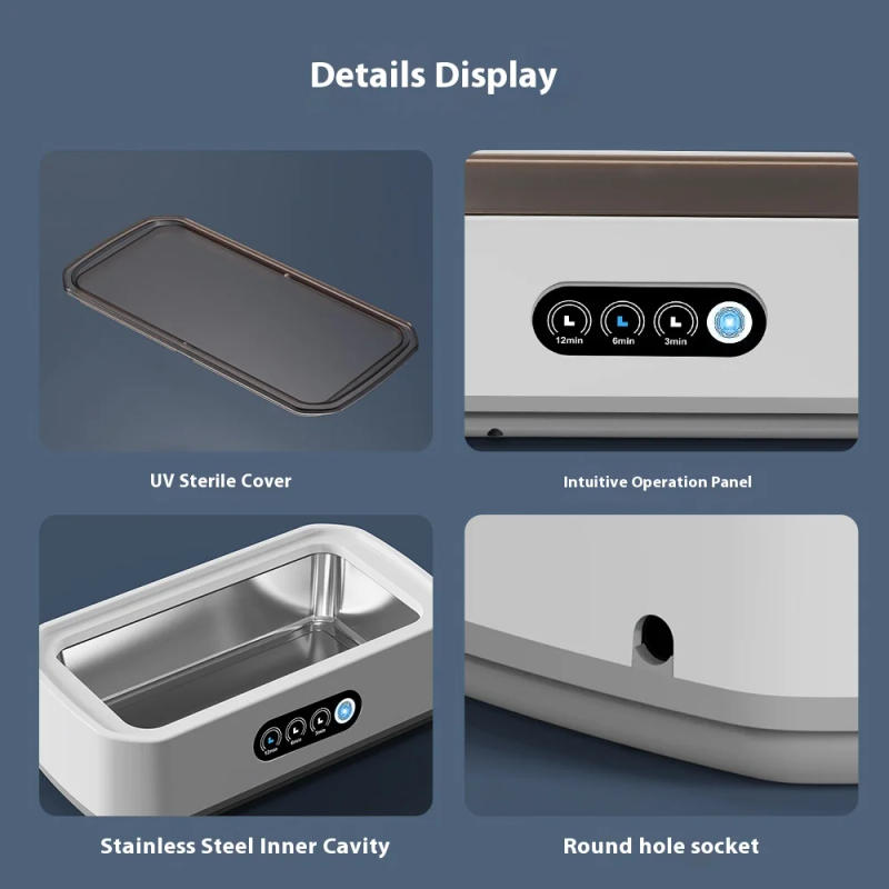 Description Picture 6 of itemUltrasonic Cleaner Machine Eyeglass 650ml Mini High-frequency Vibration Cleaning For Glasses Jewelry Denture Pacifier