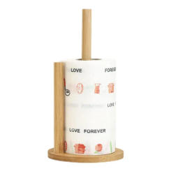 Wooden Roll Paper Towel Holder Bathroom Kitchen Tissue Stand Disposable Paper Pot Kitchen Toilet Storage Accessories