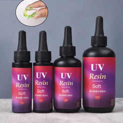 Soft UV Resin Glue Ultraviolet Curing Solar Cure Sunlight Activated DIY Jewelry Making Quick Drying Glue Resin Soft Glue Crystal