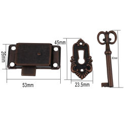 High Quality Hot Sale New Practical Door Lock Lock Retro Style With Key Cupboard Door Lock Set Drawer Hardware