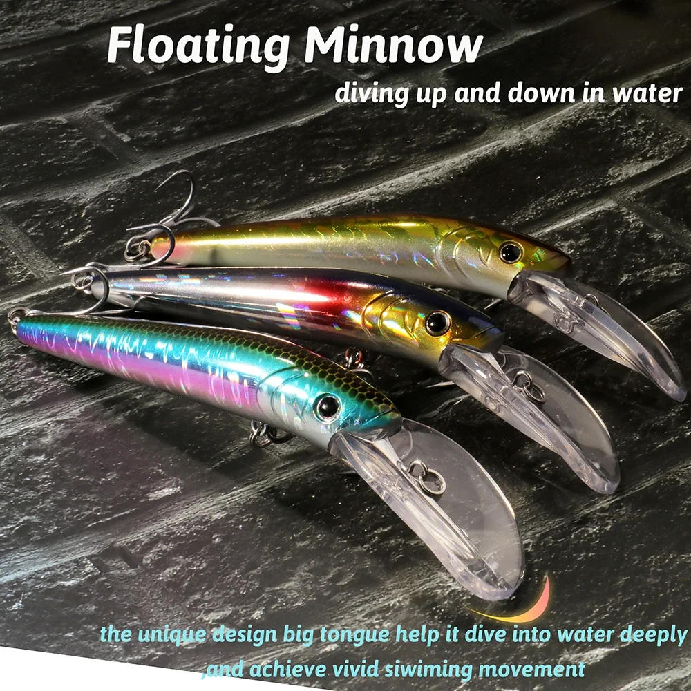 Description Picture 3 of itemFloating Minnow 15g 12.7cm Lure Accoustic Steel Ball Balance System Wobbler Fishhook Pesca Popper Tackle Crankbait Fishing Bait