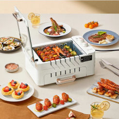 Indoor Grill Machine Barbecue Plate Electric Roaster Pan Stove Automatic Rotating Barbecue Family Barbecue Household Appliances