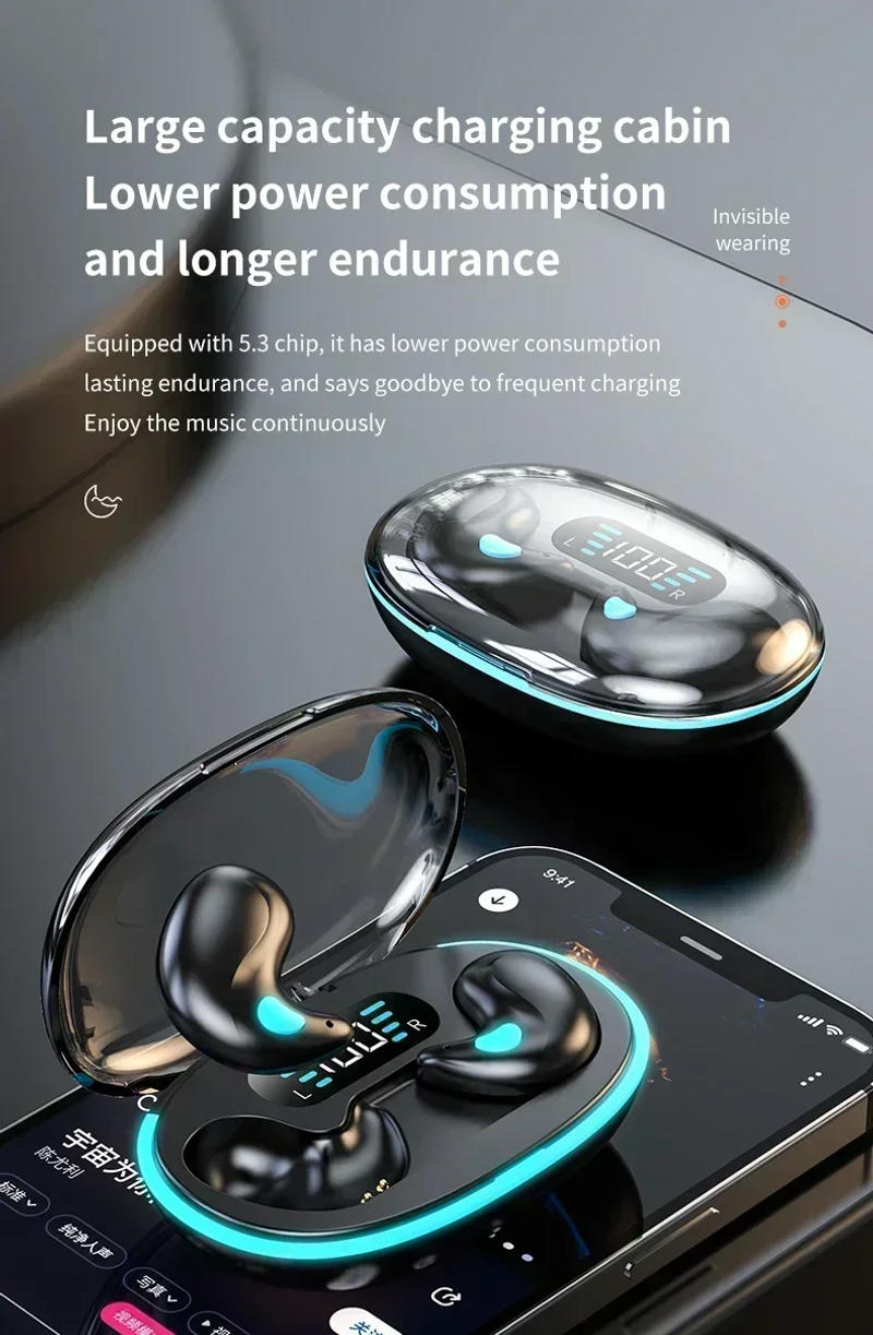 Description Picture 6 of itemTWS Sleeping Earbuds Wireless Mini Headphones For Work Bluetooth Earphones Stereo Hidden Headsets with Mic HD Call Waterproof