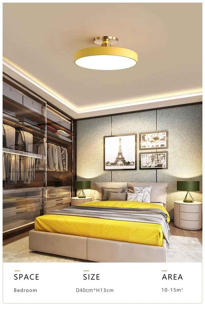 Description Picture 6 of itemCircular Macaron LED Ceiling Light Modern and Simple Remote Dimming Chandelier Bedroom Living Room Indoor Lighting Fixtures