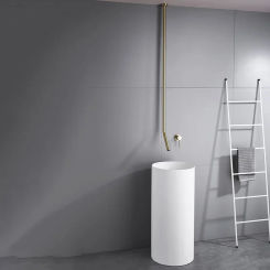 Hanging Ceiling Brushed Gold Matt Black Bathroom Basin Sink Tap Drop Faucet Water Mixer