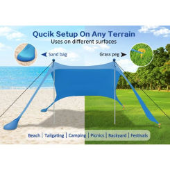 Portable Beach Sun Shade People UV Resistant Camp Bed Tent Sun Shelter Canopy Garden House with Storage Bag for Equipment