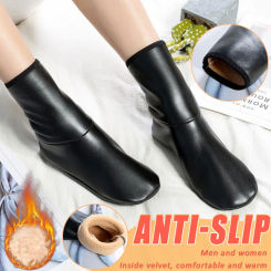 Unisex Winter Warm Leather Thermal Boot Slipper Indoor House Thickening Soft Non-Slip Socks Soft Non Slip Socks For Men Women