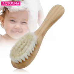 Baby Care Pure Natural Wool Baby Wooden Brush Comb Brush Baby Hairbrush Newborn Hair Brush Infant Comb Head Massager