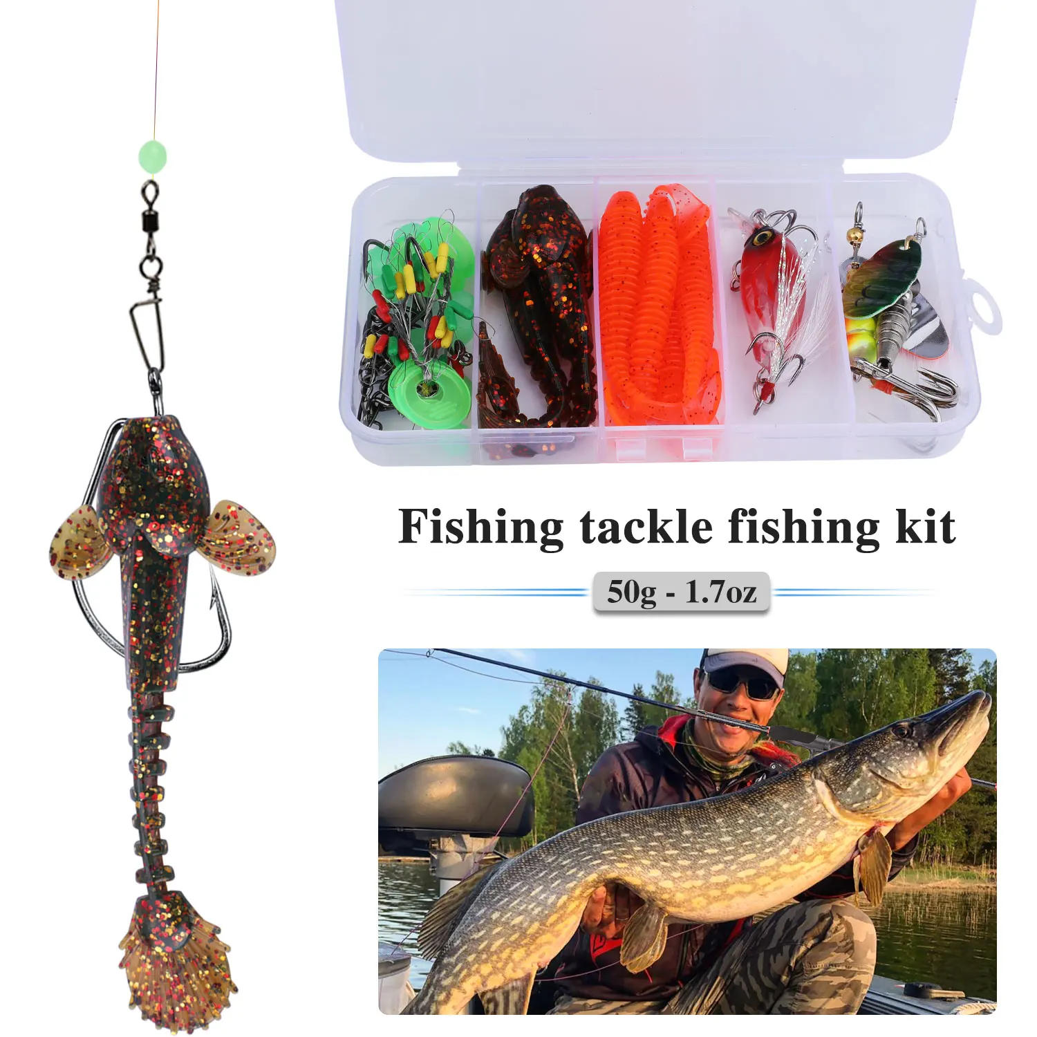 Description Picture 6 of itemSougayilang Fishing Rods and Reels Full Set Bag Portable 5 Sections Fishing Rod and 12LB Max Drag Baitcasting Reel Carp Fishing