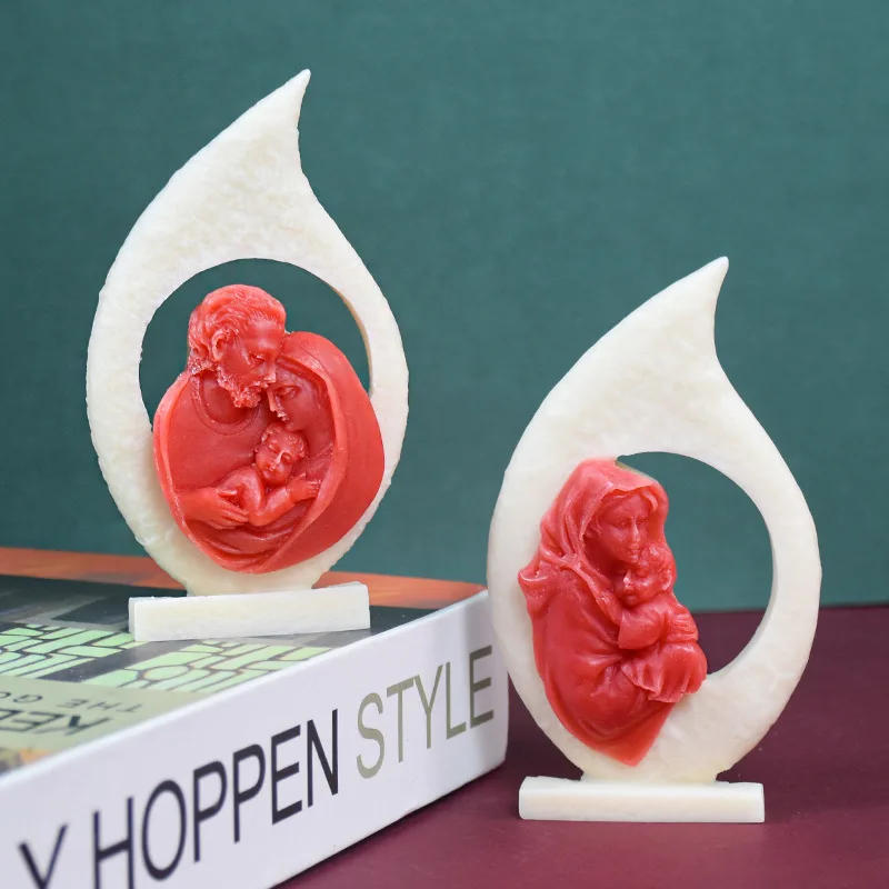 Description Picture 6 of itemDIY 2D/3D Jesus Mary Statue Resin Gypsum Silicone Mold Cross Jesus Statue Sculpture Candle Silicone Mold gypsum mould wax mold