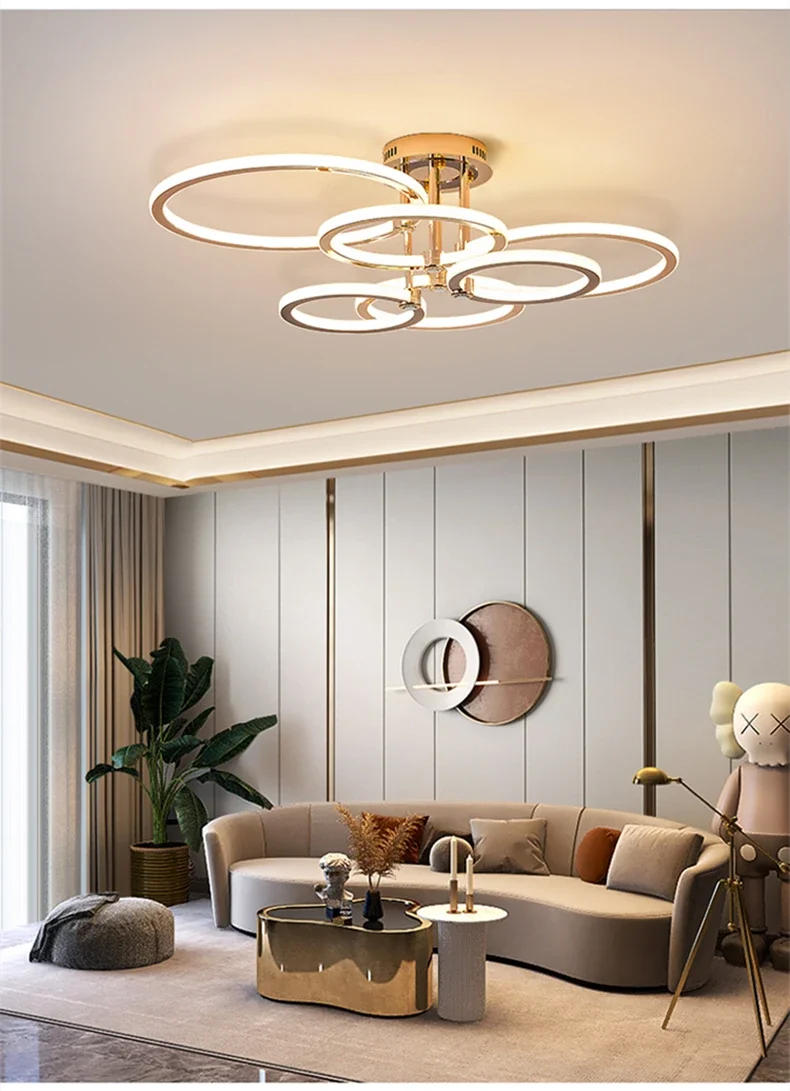 Description Picture 6 of itemModern Luxury Living Room LED Pendant Lighting Living Room Dining Room Bedroom Golden Ceiling Light Home Decoration Fixtures