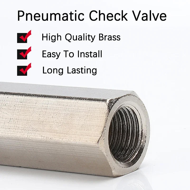 Description Picture 4 of itemPneumatic Check Valve CV01 CV02 CV03 CV04 One Way Valve Air Gas Single Way Brass Valve Air Compressor Pipe Fitting Adapter