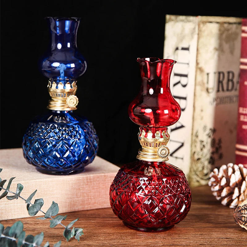 Description Picture 4 of itemRustic Large Oil Lamp Vintage Glass  Lamp Antique Oil Lamps for Indoor Use Emergency Lighting Hurricane Lamp Chamber