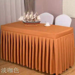 Rectangular conference table cloth skirt banquet pleated table skirt hotel restaurant coffee shop table skirt