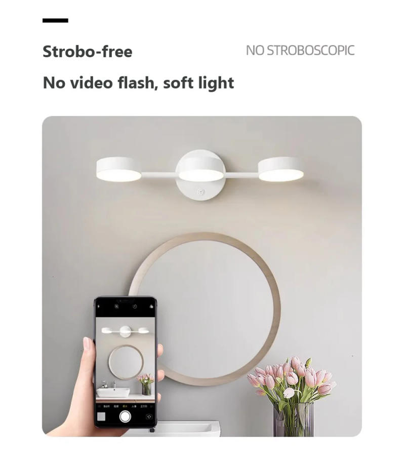 Description Picture 6 of itemNordic LED New white wall lamp with switch Mirror light wall light bathroom bedroom mirror vanity light home simple decoration