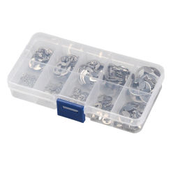 200 PCS 304 Stainless Steel E Clip Washer Assortment Kit Circlip Retaining Ring For Shaft Fastener M1.5-M10