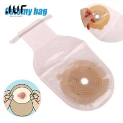 Colostomy Bags Max Stoma 60mm Skin Color Ostomy Bags with Hook & Loop Back Window Drainable Ostomy Pouch 10 Pcs