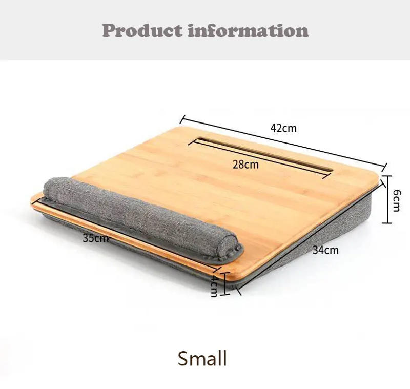 Description Picture 3 of itemBamboo Portable Mini Laptop Desk on Lap study table for bed Lazy Home Picnic Camping Car with Office Lunch Break Pillow